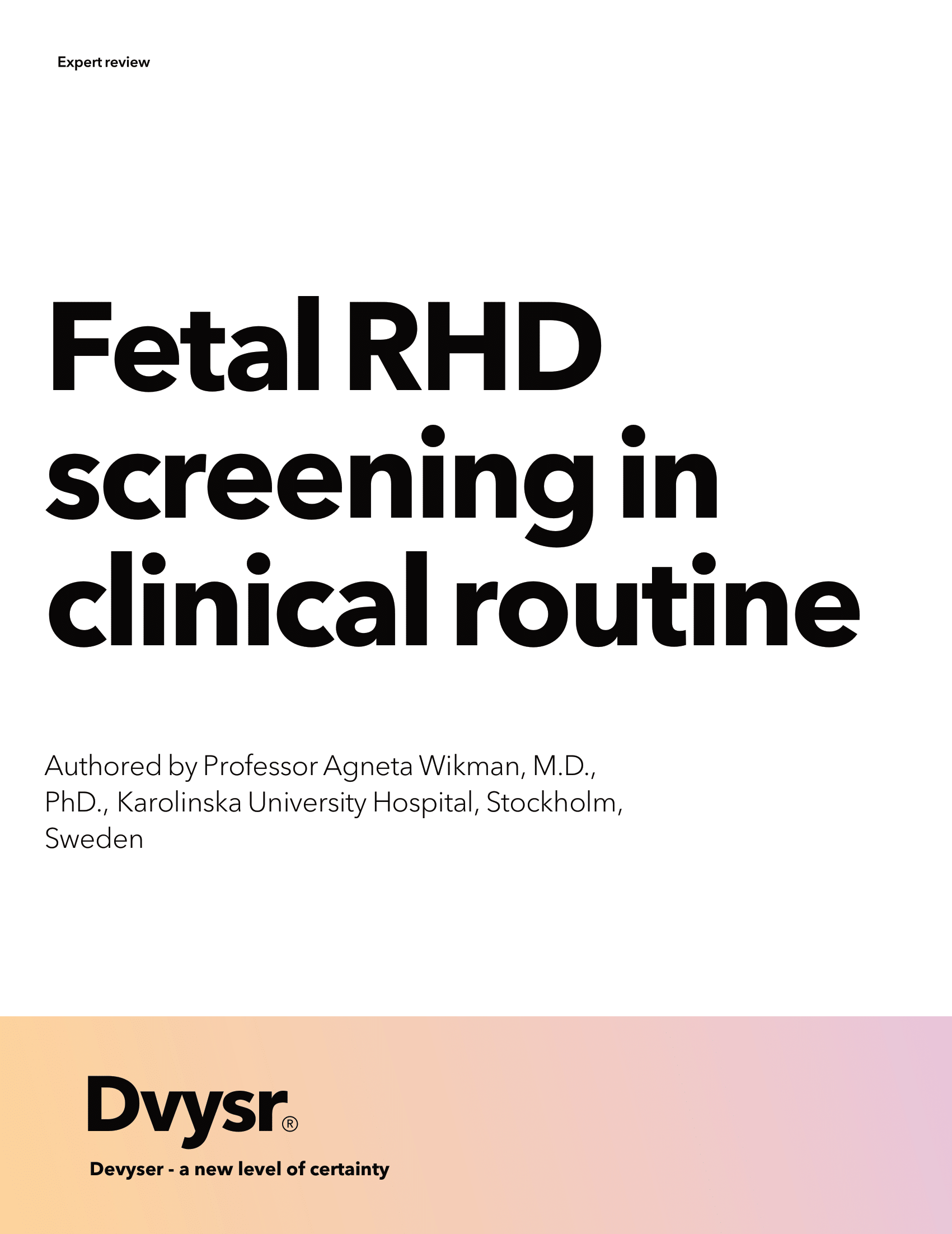 Fetal RHD screening in clinical routine